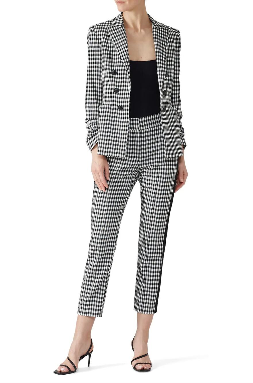 Veronica Beard Black White Gingham Gemeni Ankle Length Trouser Pants 0